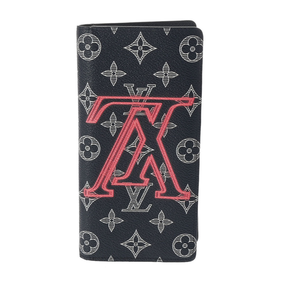 LOUIS VUITTON Upside Down Portefeuille Brazza Navy Blue Monogram Ink Canvas
